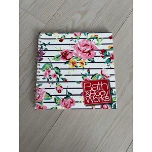 Bath & Body Works Lined Spiral Striped Floral Notebook